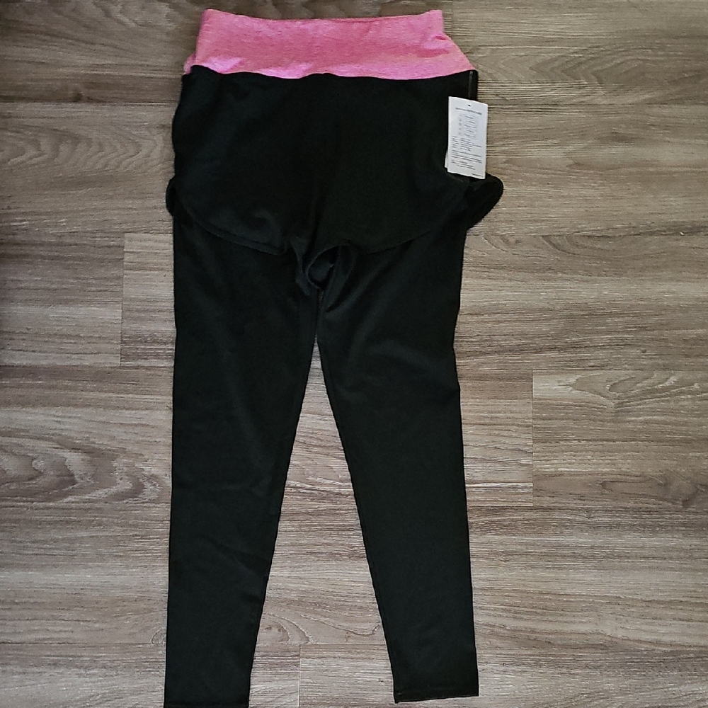 Black and Pink Athletic Shorts With Leggings